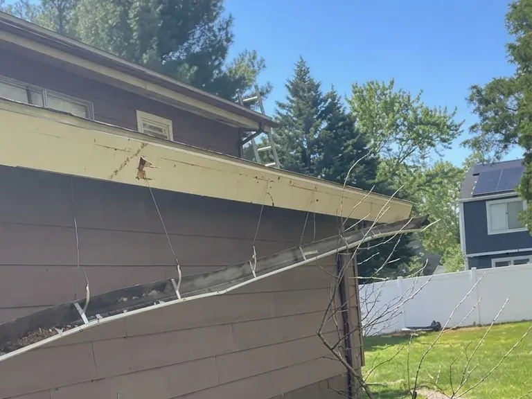 Gutter run replaced by Haus Prime on a New Jersey home (before)